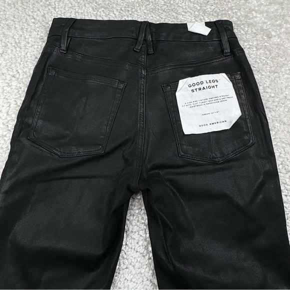 Good American | Good Straight Coated in Black. GS001T. 6 / 28 . 26.5” inseam - Picture 11 of 16